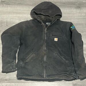 Carhartt Black Hooded Work Puffer Jacket
